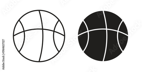 Basketball icons linear icon. Line with Editable stroke. monochrome icon