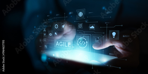Schilderij op canvas Agile Project Execution and Continuous Improvement in Digital Workflows