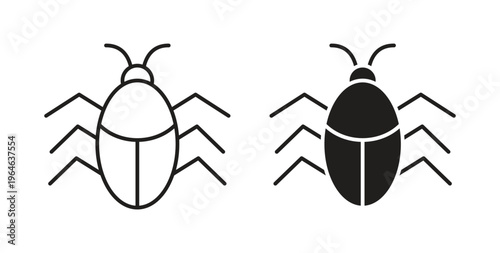 Bug icons linear icon. Line with Editable stroke. monochrome icon