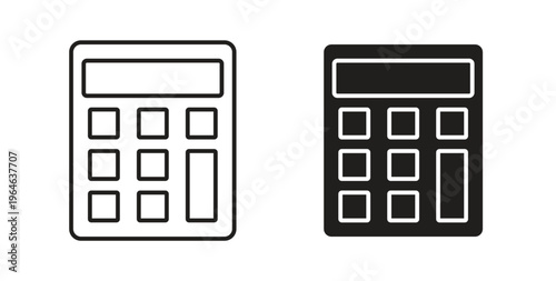 Calculator icons linear icon. Line with Editable stroke. monochrome icon