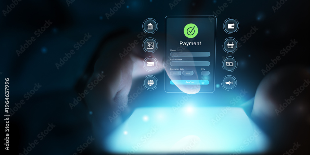 Fototapeta premium Trusted Payment Gateway with Encrypted Card Input Module.;