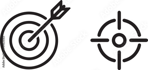 Target goal icon with arrow, business success aim symbol,