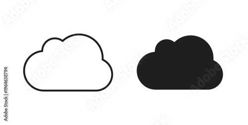 Cloud icons linear icon. Line with Editable stroke. monochrome icon