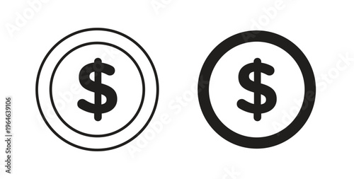 Coin icons linear icon. Line with Editable stroke. monochrome icon