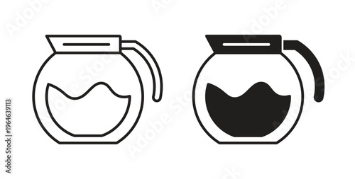 Coffee pot icons linear icon. Line with Editable stroke. monochrome icon