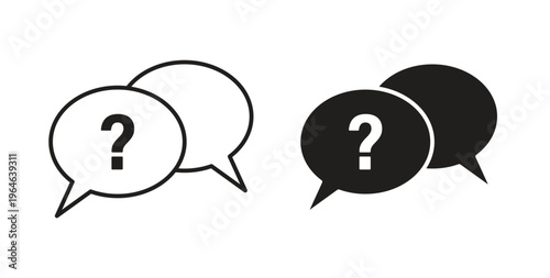 Comment question icons linear icon. Line with Editable stroke. monochrome icon