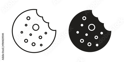 Cookie icons linear icon. Line with Editable stroke. monochrome icon