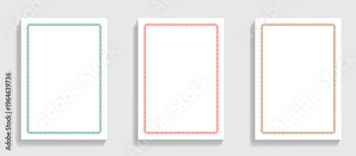 Three Frames With Textured Grass- Like Borders nature