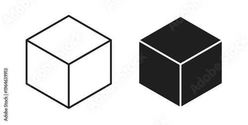 Cube icons linear icon. Line with Editable stroke. monochrome icon