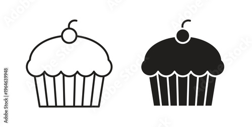 Cupcake icons linear icon. Line with Editable stroke. monochrome icon
