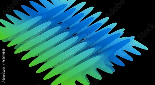 A vibrant and colorful abstract digital art with a gradient of blue and green hues