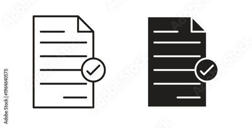 Document accept icons linear icon. Line with Editable stroke. monochrome icon