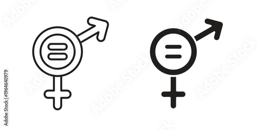 Equality icons linear icon. Line with Editable stroke. monochrome icon