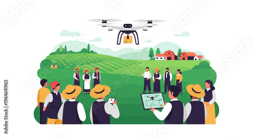 Smart Farming with Drone Technology: Farmers Embrace Modern Agriculture for Rural Delivery and Crop Monitoring
