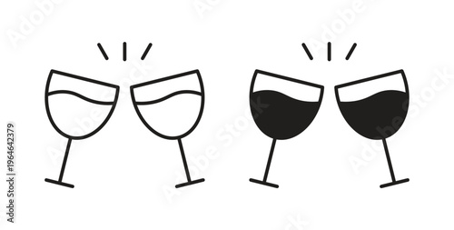 Glass-cheers icons linear icon. Line with Editable stroke. monochrome icon