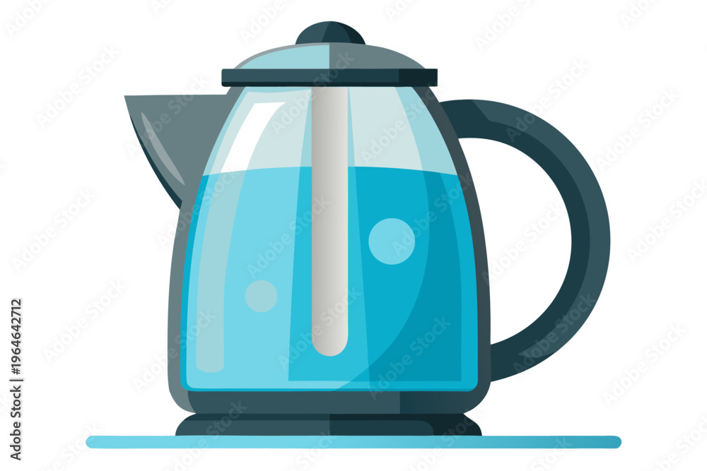 Obraz premium Glass electric kettle filled with water on white background