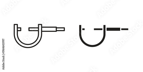 Micrometer icons linear icon. Line with Editable stroke. monochrome icon