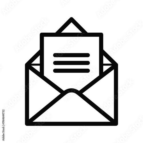 A simple and elegant envelope icon featuring three horizontal lines inside, symbolizing communication or messages in design