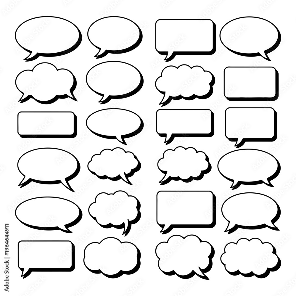 Fototapeta premium Speech bubble vector icons set for dialogue and conversation