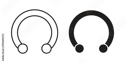 Piercing icons linear icon. Line with Editable stroke. monochrome icon