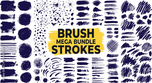 Brush strokes mega bundle collection of various painting brushstrokes