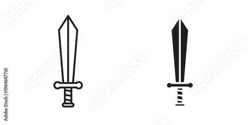 Sword icons linear icon. Line with Editable stroke. monochrome icon