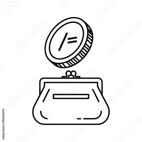 A purse with a coin balanced on top symbolizing financial equality and economic balance in everyday life