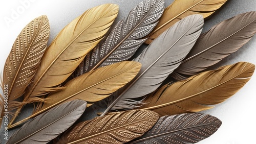 Collection of decorative bird feathers