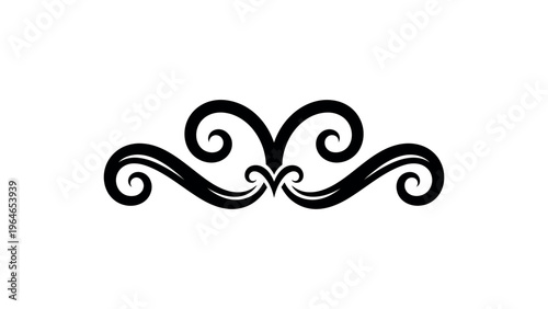 Black ornate flourish swirl divider