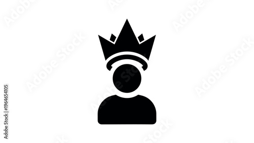 Black silhouette of person wearing crown
