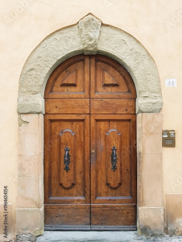 Old wooden door in the old town of Budva, Montenegro