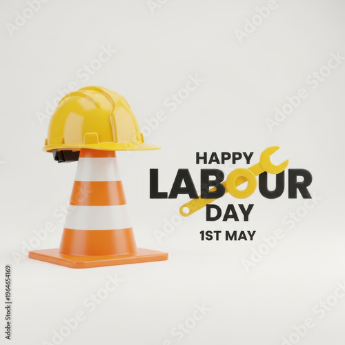 Yellow and black striped hard hat with reflective strips on top