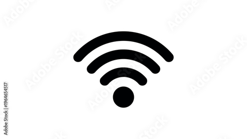 Black wifi symbol on white background