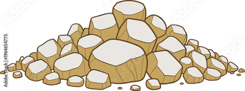 Rocks, pile, stones, rubble, gravel, construction, material, natural, geology, boulders, heap, illustration, isolated, texture, ground, debris, outdoor, resource, earth, collection