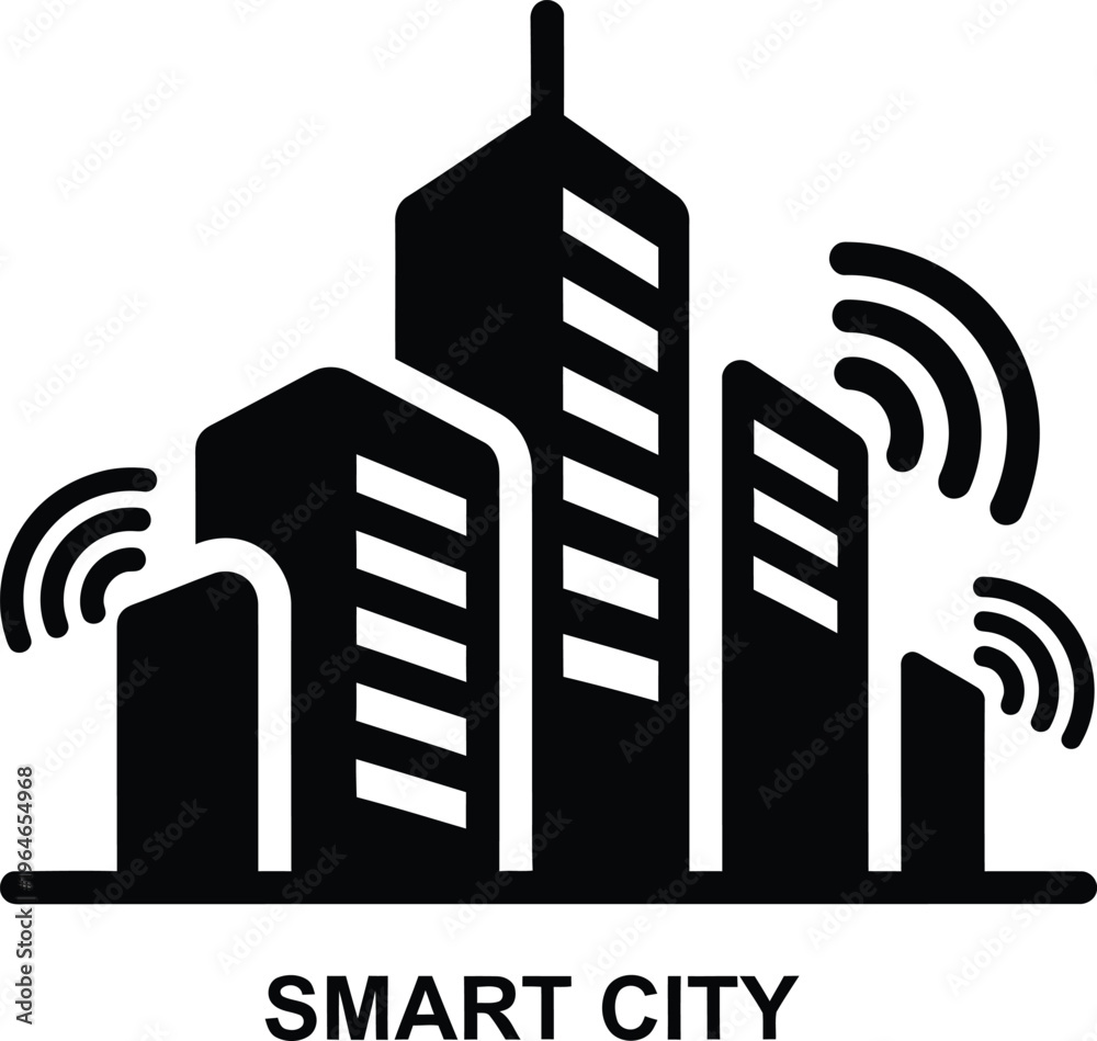 Obraz premium Smart city infrastructure with wireless connectivity