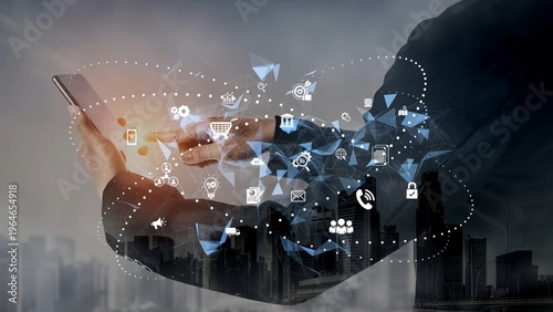 Fotografía Digital business ecosystem integrating multiple business, ecosystem, and technol