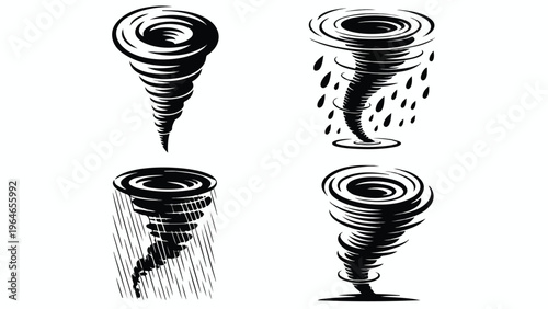 vector illustration of a set of metal screws