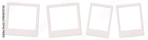 Empty white photo frame. Set realistic photo card frame mockup - vector for stock set of white plastic packaging