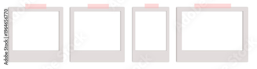 Empty white photo frame. Set realistic photo card frame mockup - vector for stock set of three blank white banners