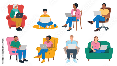 business people in different situations