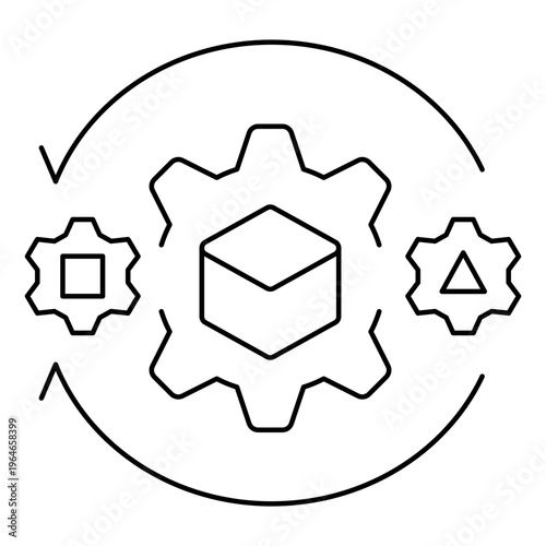 Refelx Based Icon - Reactive Agent Mechanism Concept for AI Stimulus Response Symbol