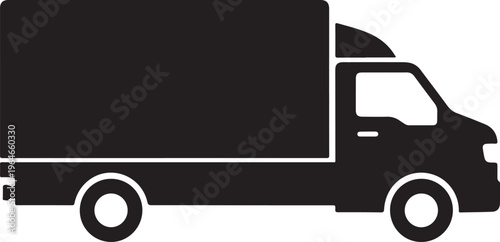 Delivery truck, cargo vehicle, transport icon, logistics symbol