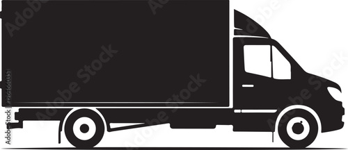 Delivery truck, cargo van, transportation icon, vehicle silhouette