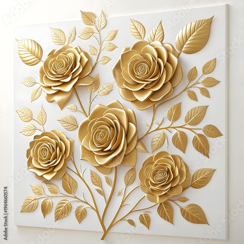 Seamless pattern with roses and leaves