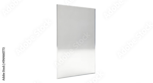 Modern Rectangular Wall Mirror with Slim Silver Frame. Minimalist full-length bathroom or bedroom mirror.