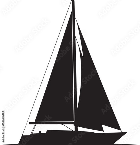 Sailboat, Sailing, Vector, Black, Silhouette, Boat, Nautical, Icon