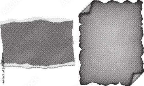 Halftone crumpled paper texture with dotted, rough, and distressed surface. Black creased sheet background in comic pop-art style, featuring grainy and vintage details