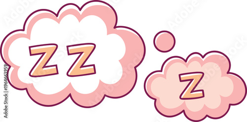Cartoon sleep zzz symbols with playful rounded letters