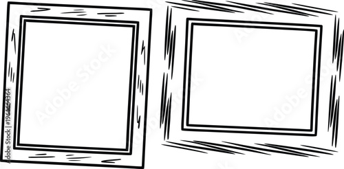 Black style frames with bold uneven strokes