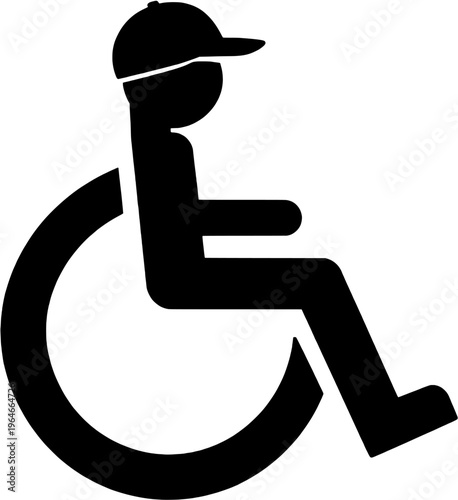 wheelchair icon baseball cap accessible person symbol